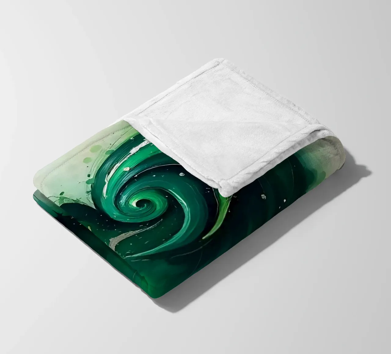 cuore_verde_argento_3 coperta in pile da Pink- und LoveArt by LK