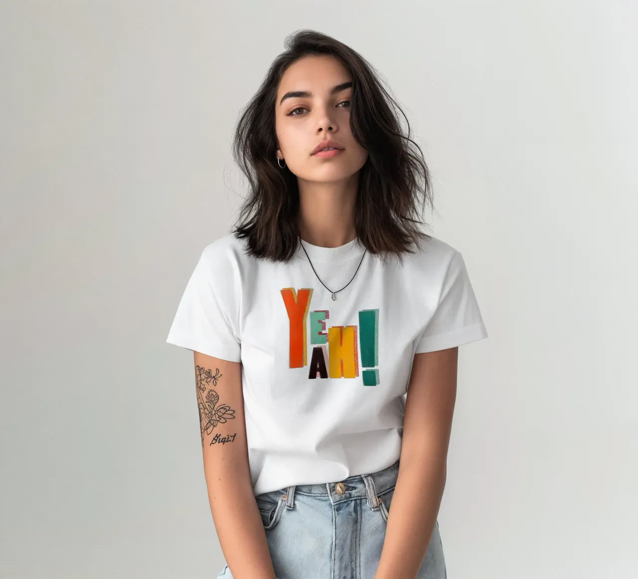 YEAH! – Retro Color Block Typography Print t-shirt by showmemars