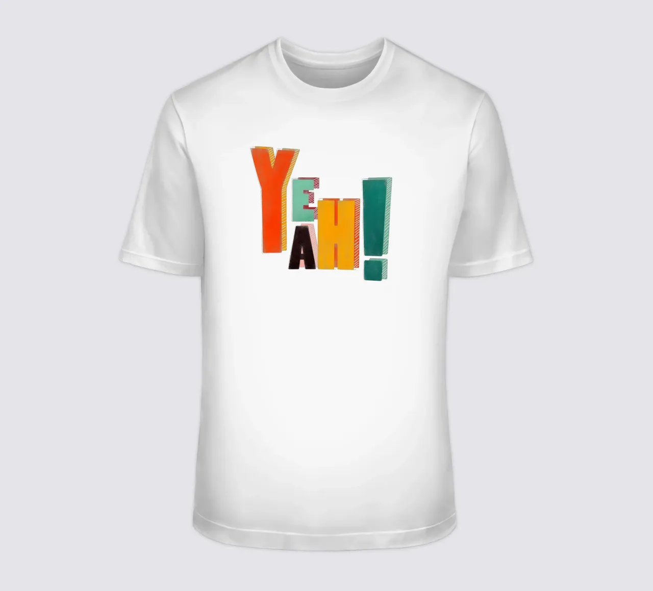 YEAH! – Retro Color Block Typography Print t-shirt by showmemars