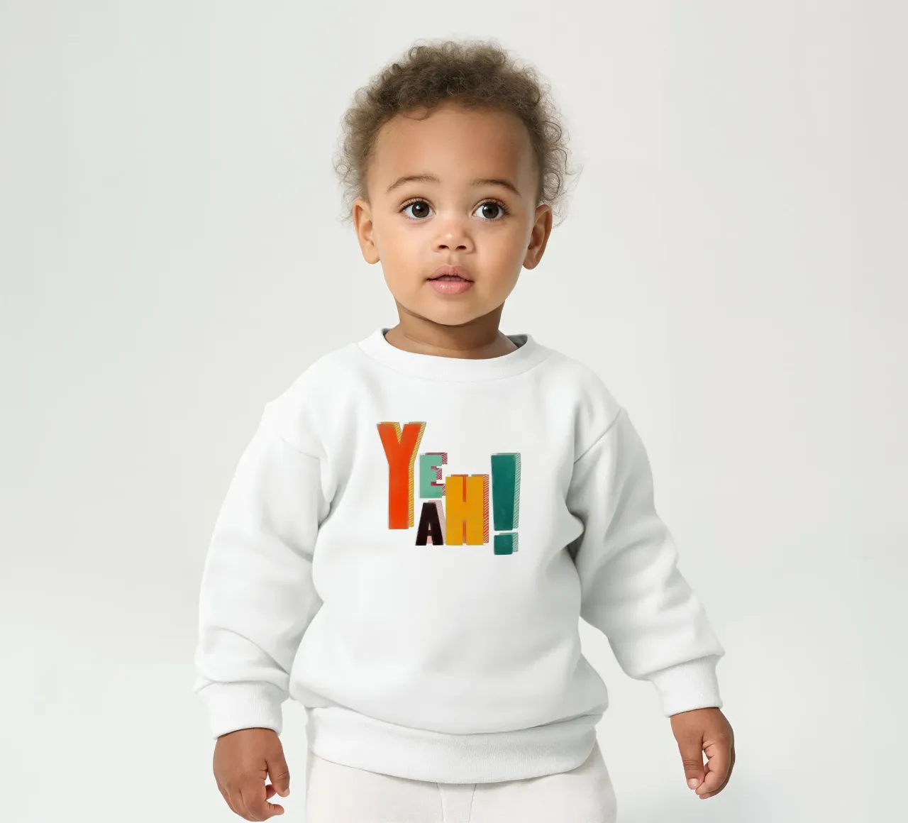 YEAH! – Retro Color Block Typography Print baby sweatshirt by showmemars