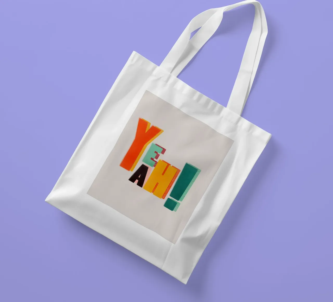 YEAH! – Retro Color Block Typography Print tote bag by showmemars