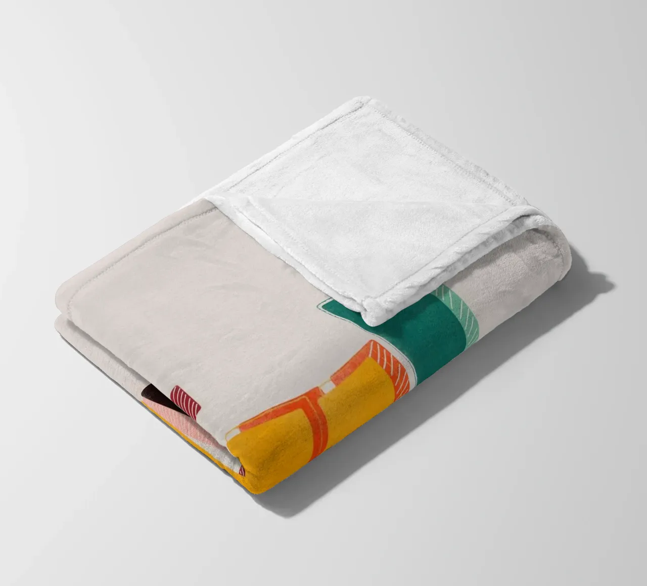 YEAH! – Retro Color Block Typography Print fleece blanket by showmemars