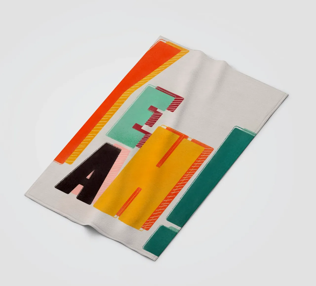 YEAH! – Retro Color Block Typography Print fleece blanket by showmemars