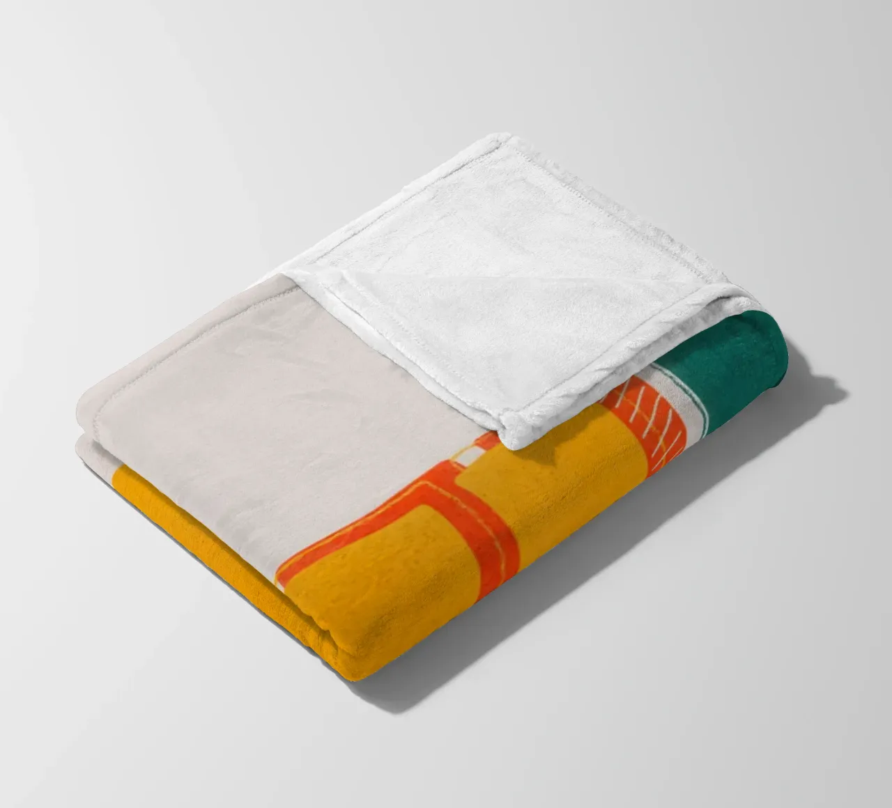 YEAH! – Retro Color Block Typography Print fleece blanket by showmemars