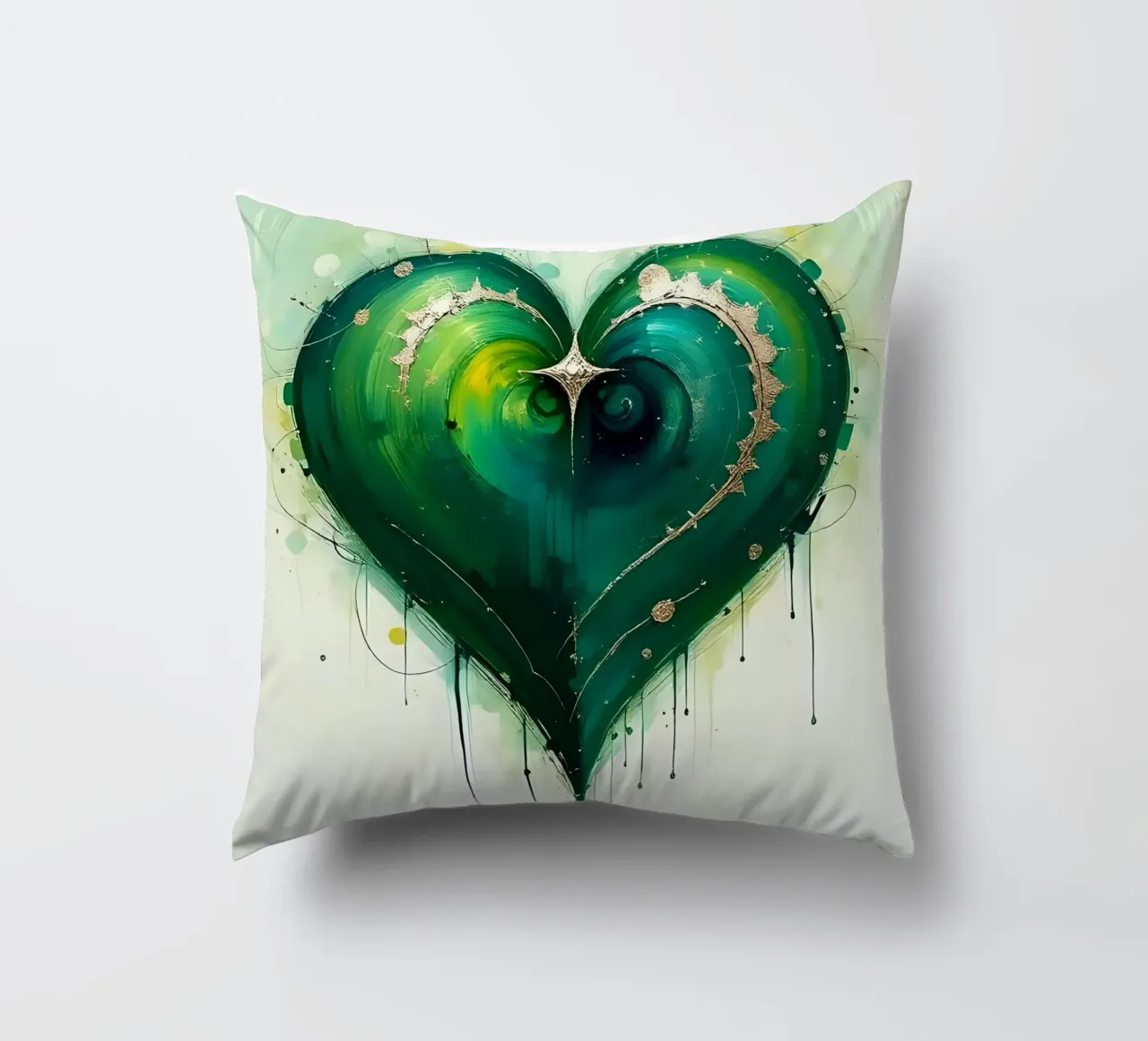 cuore_verde_argento_4 cuscino da Pink- und LoveArt by LK