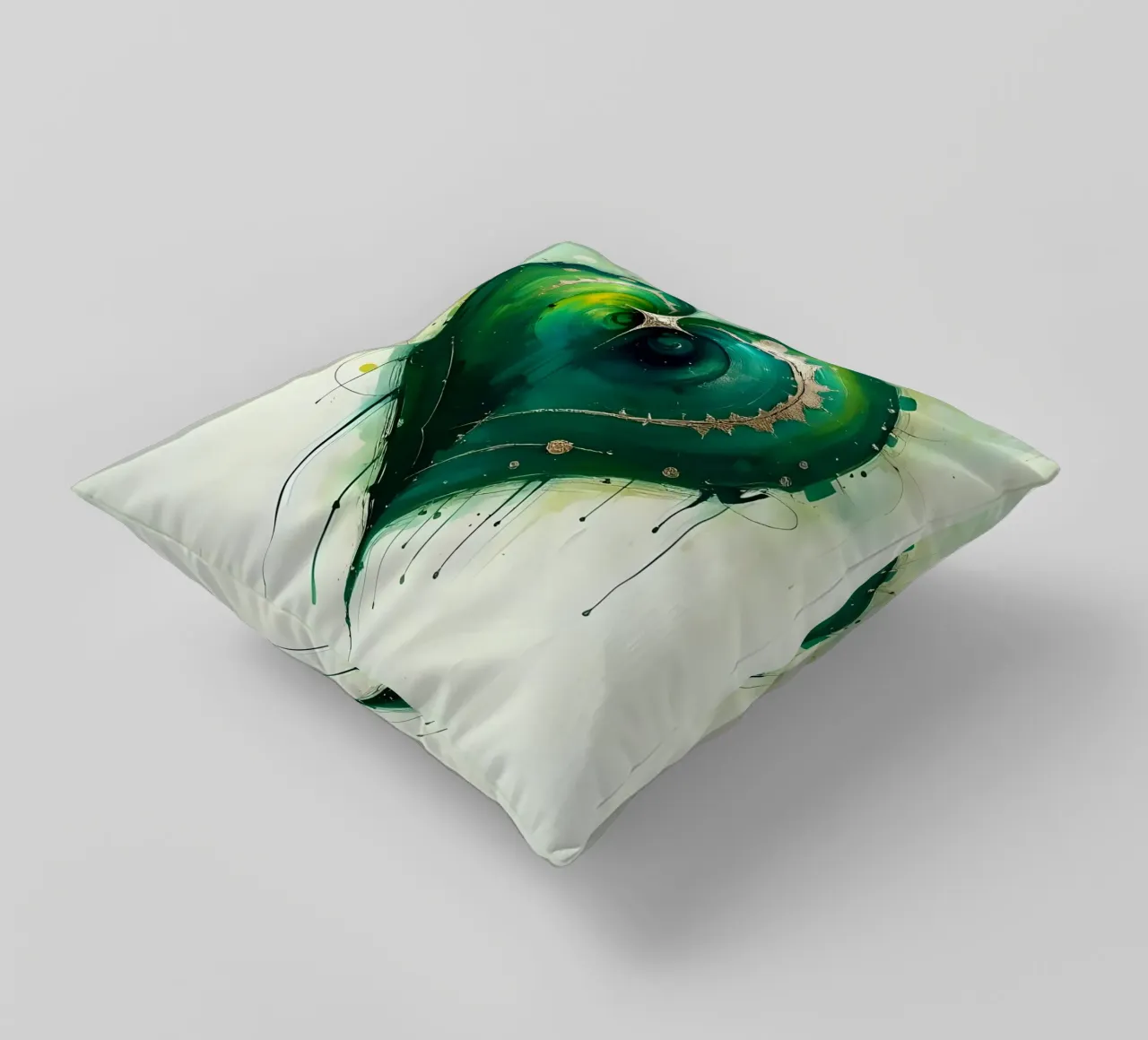 cuore_verde_argento_4 cuscino da Pink- und LoveArt by LK