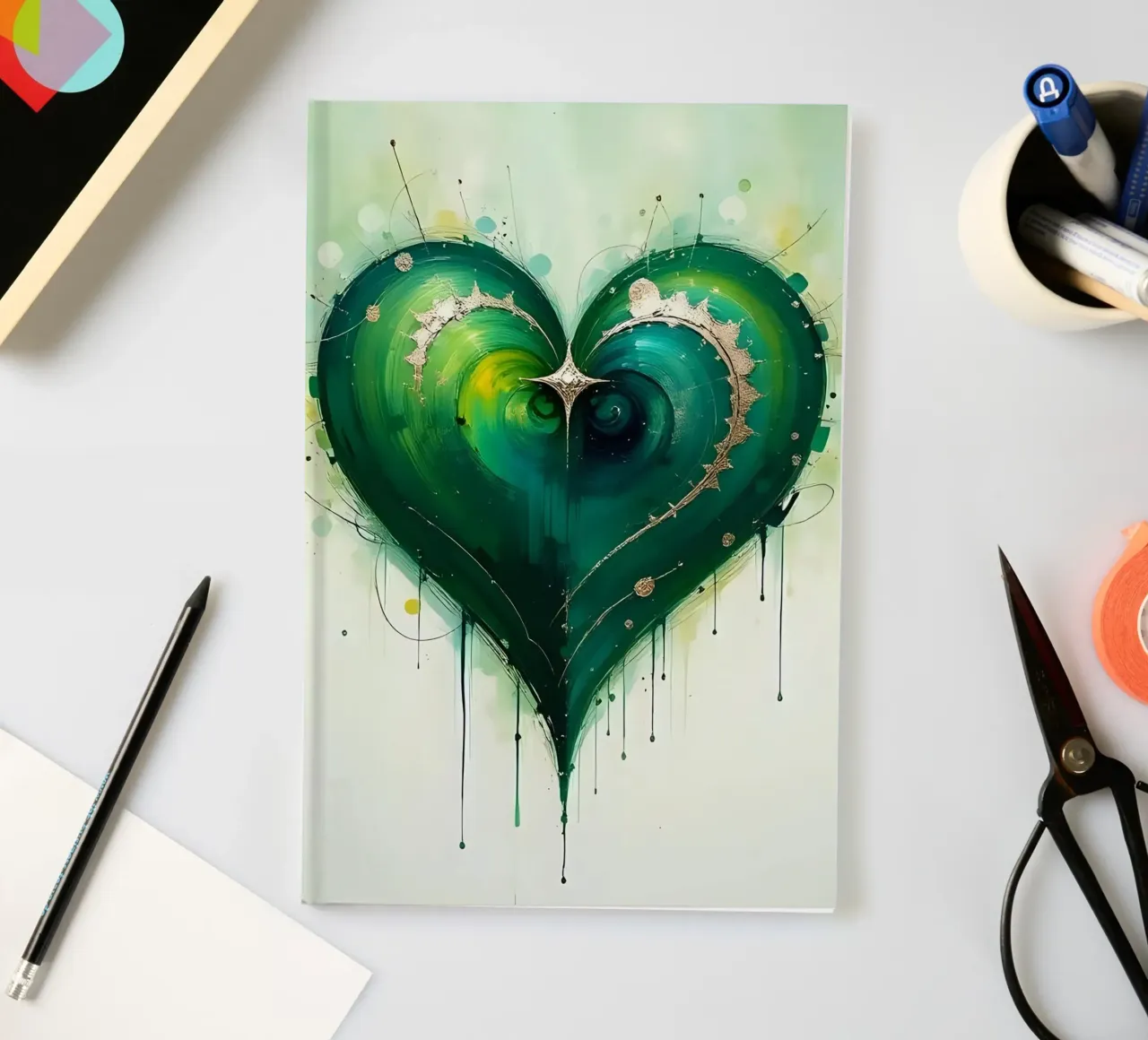 cuore_verde_argento_4 diario da Pink- und LoveArt by LK