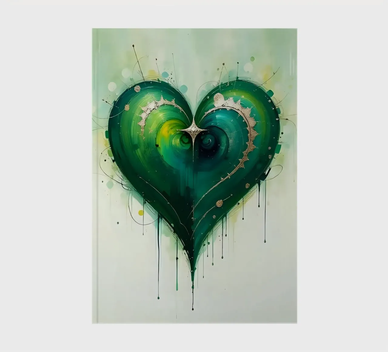 cuore_verde_argento_4 diario da Pink- und LoveArt by LK
