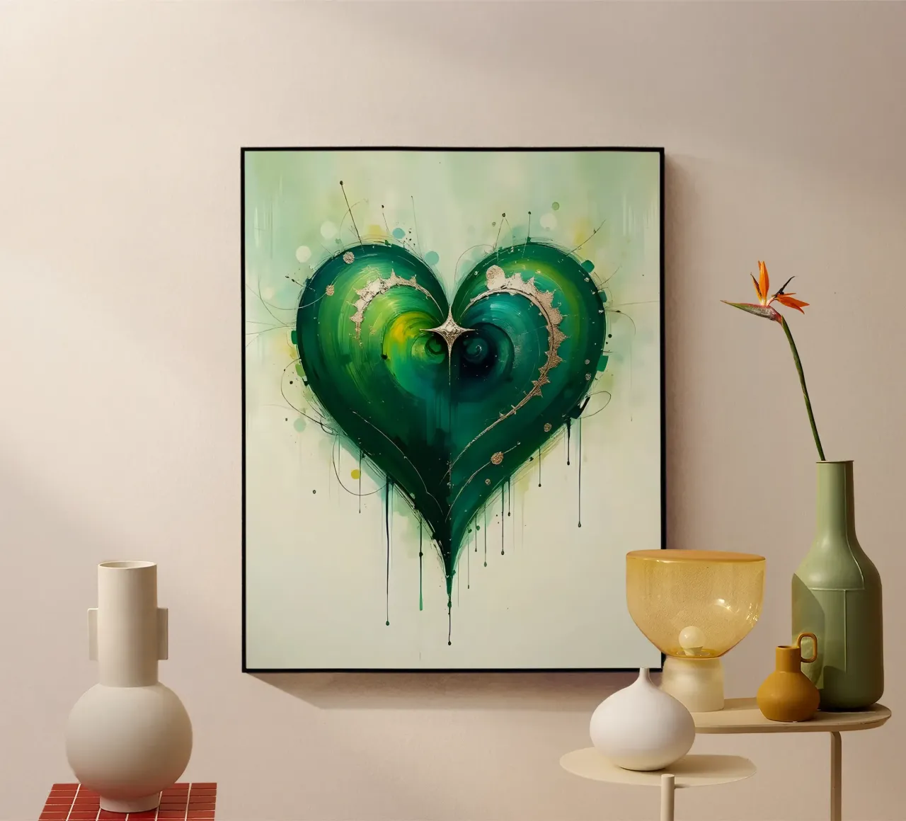 cuore_verde_argento_4 plexiglass da Pink- und LoveArt by LK