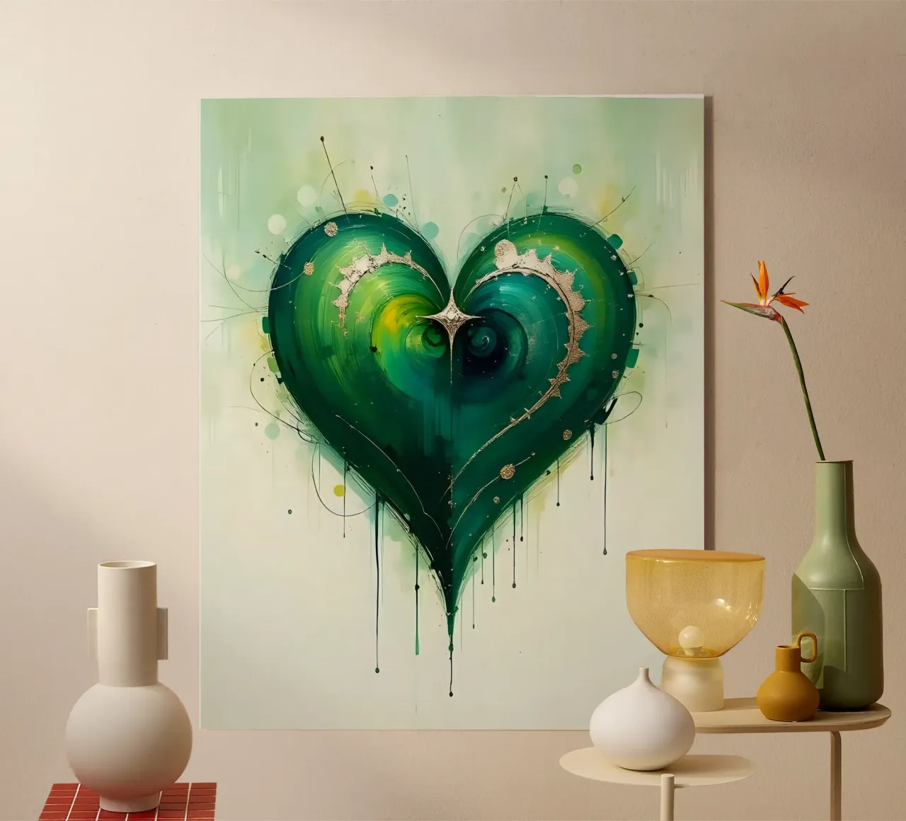 cuore_verde_argento_4 plexiglass da Pink- und LoveArt by LK