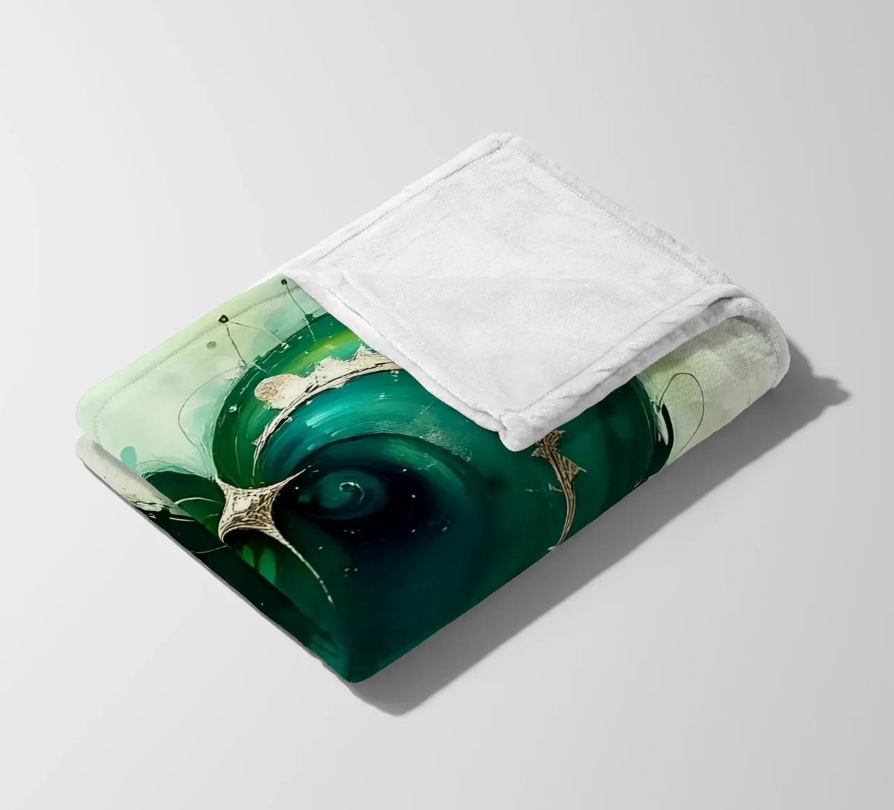 cuore_verde_argento_4 coperta in pile da Pink- und LoveArt by LK