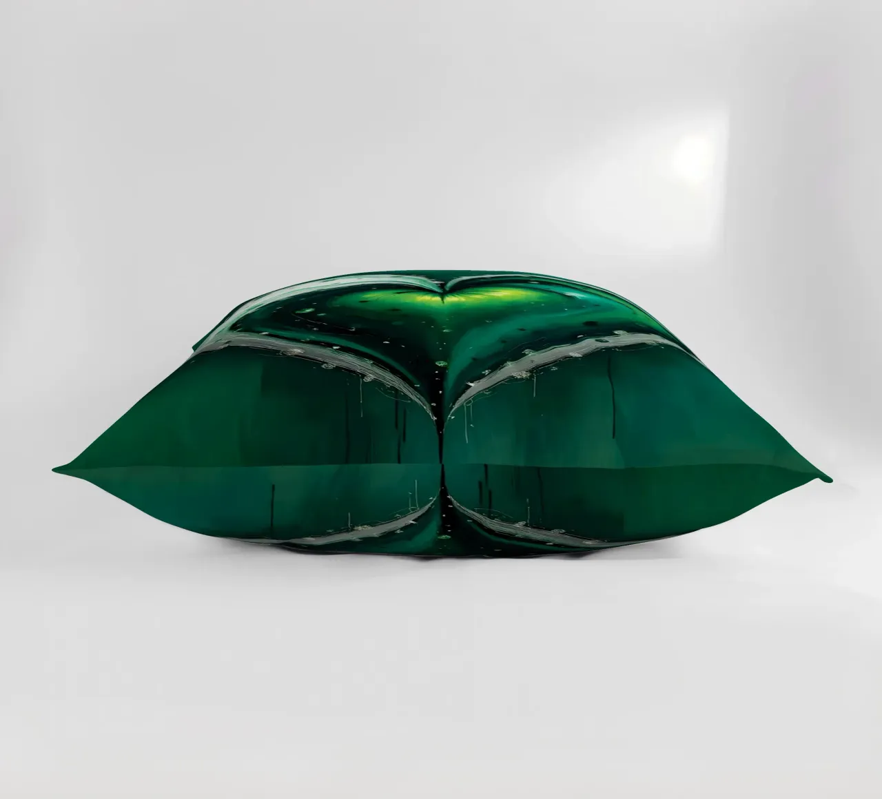 heart_green_silver_5 decorative cushion by Pink- und LoveArt by LK