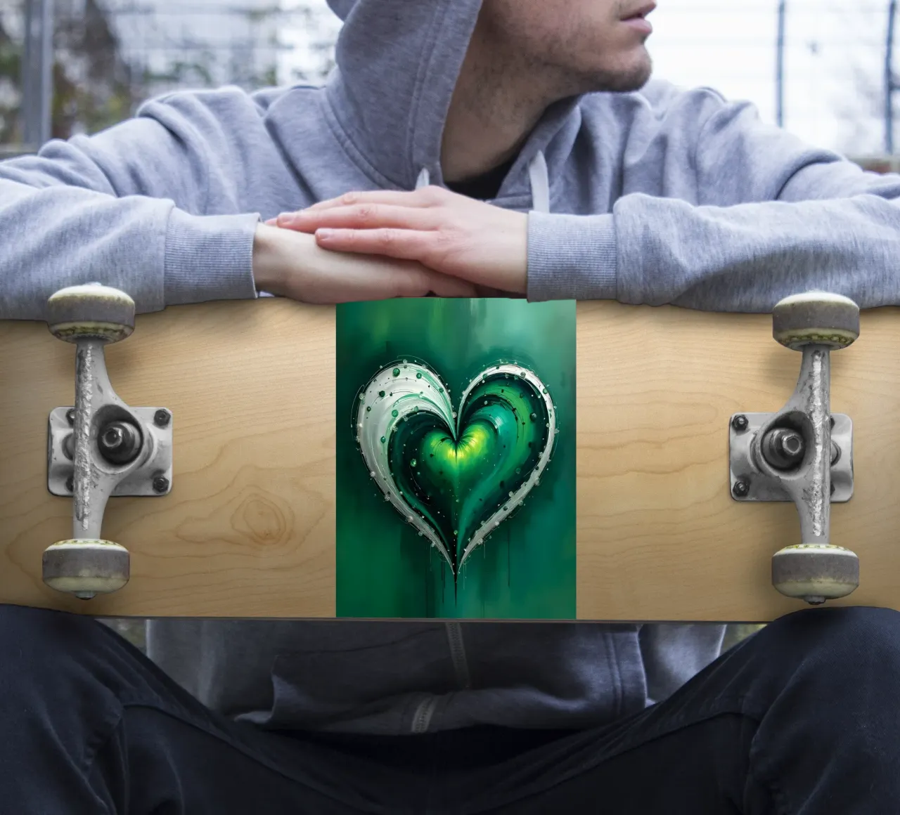 cuore_verde_argento_5 adesivo da Pink- und LoveArt by LK