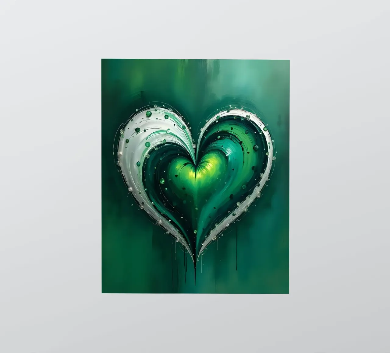 cuore_verde_argento_5 adesivo da Pink- und LoveArt by LK