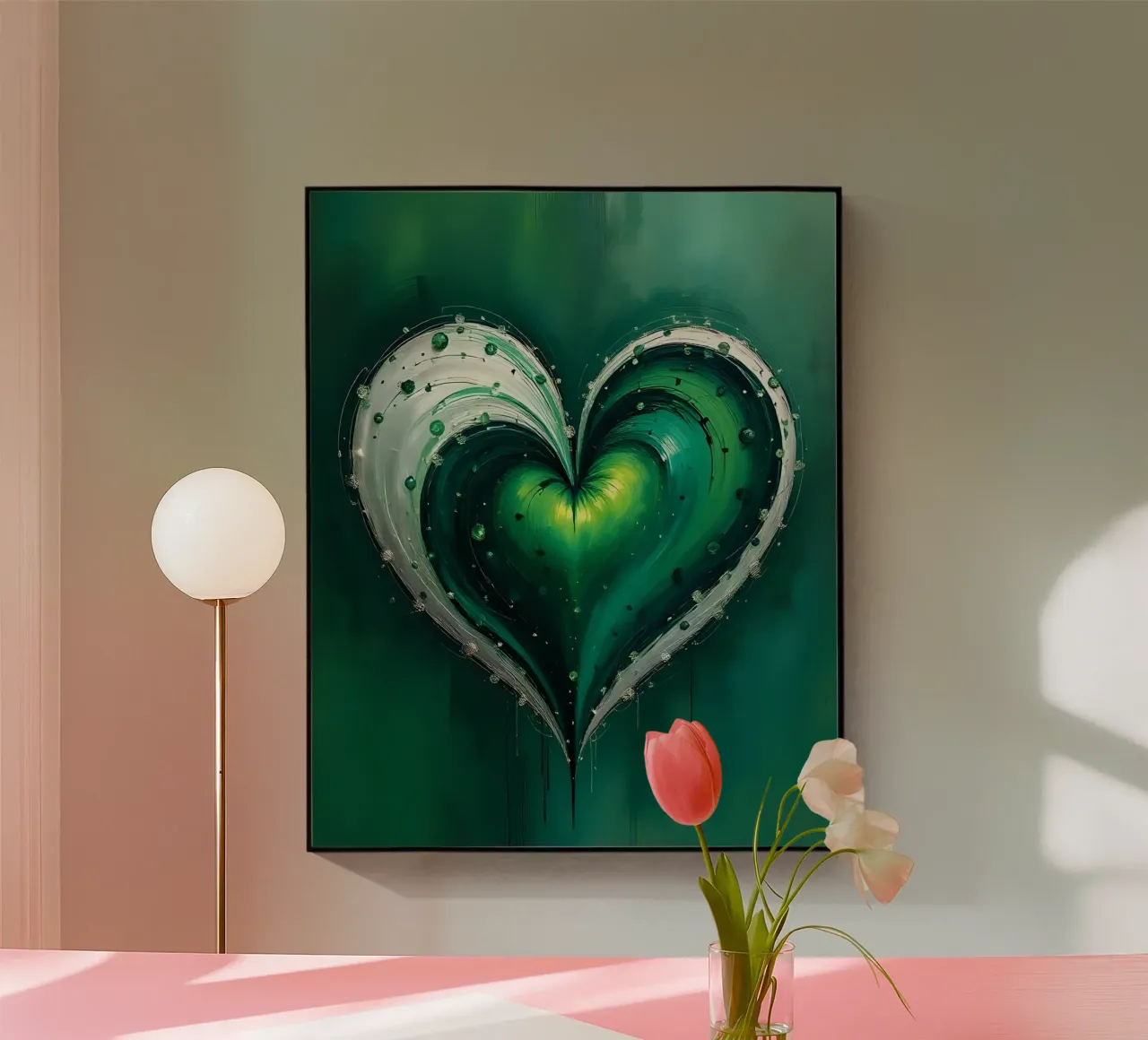 cuore_verde_argento_5 plexiglass da Pink- und LoveArt by LK