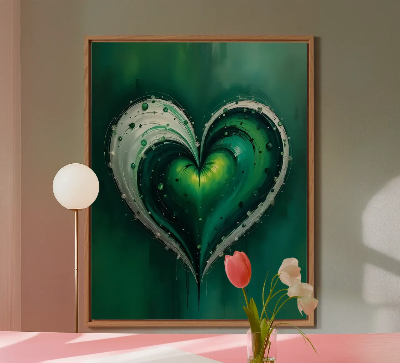 cuore_verde_argento_5 alluminio dibond da Pink- und LoveArt by LK