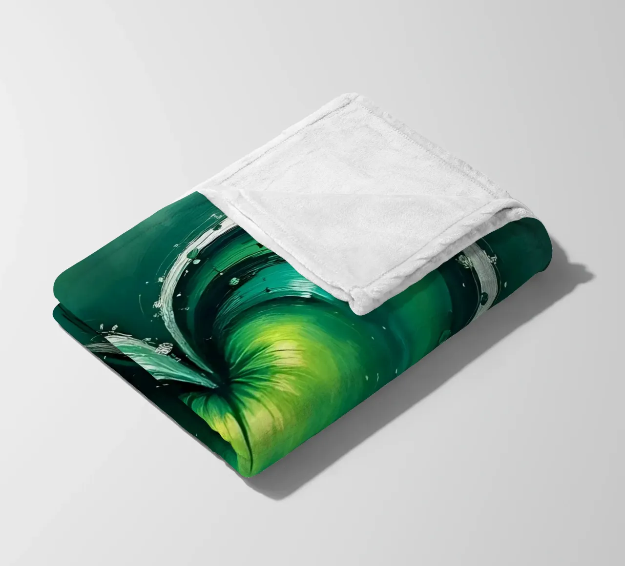 cuore_verde_argento_5 coperta in pile da Pink- und LoveArt by LK