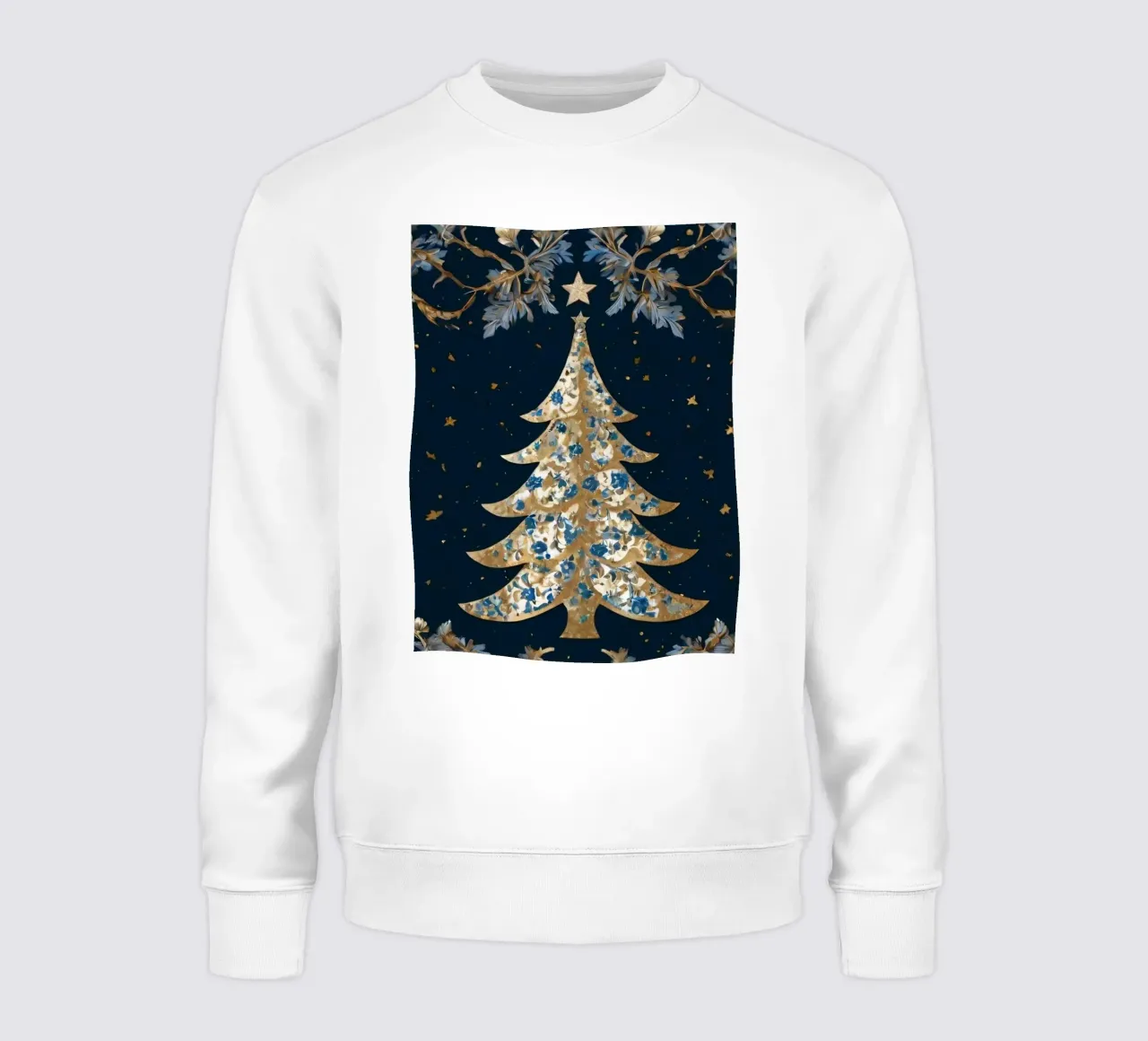 Elegante albero di Natale circondato da elementi floreali felpa da DesignDoodle