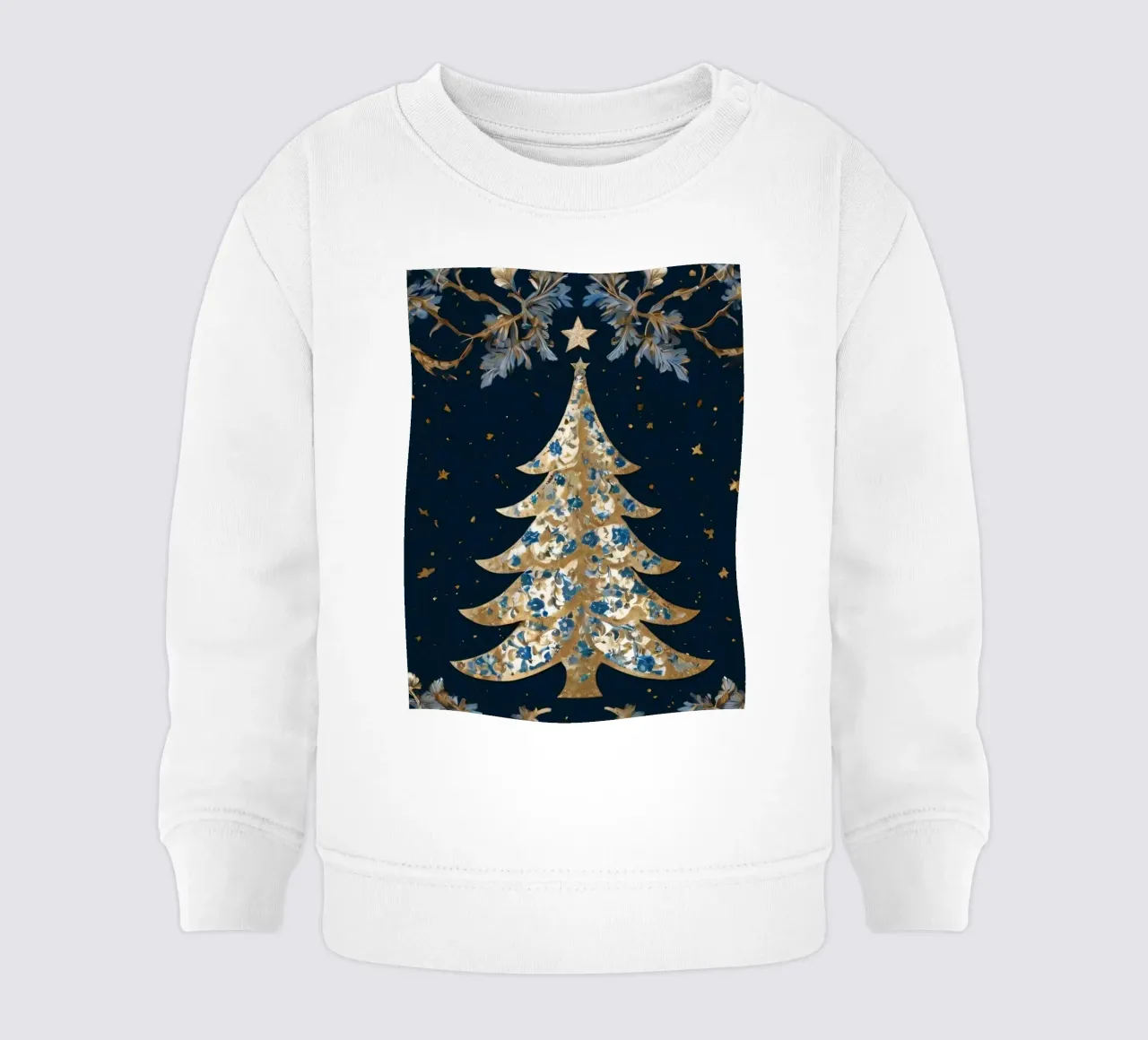 Elegante albero di Natale circondato da elementi floreali felpa neonato da DesignDoodle
