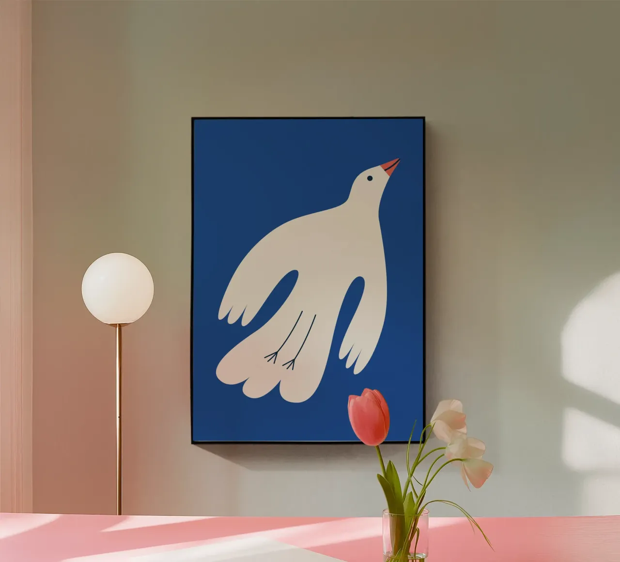 Colomba bianca plexiglass da Susann Stefanizen