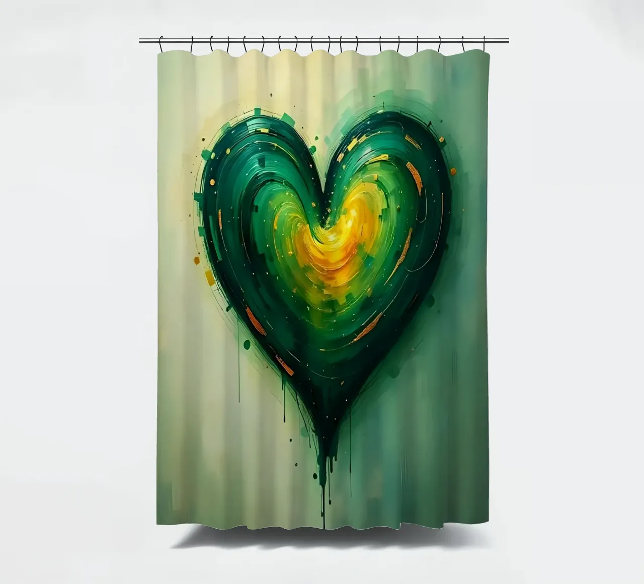 cuore_verde_oro_1 tenda da doccia da Pink- und LoveArt by LK