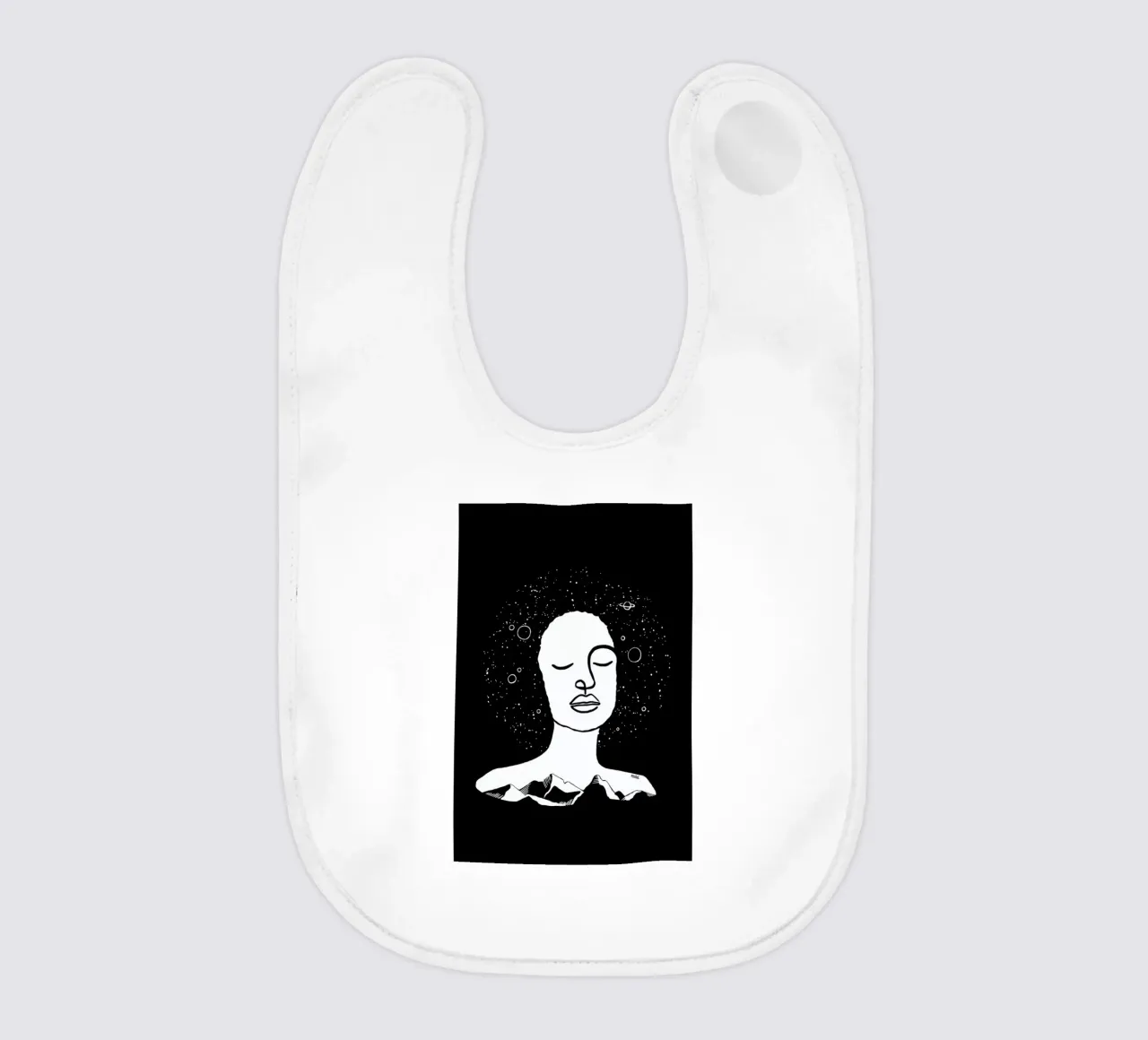 Black Space baby bib by Ninhol