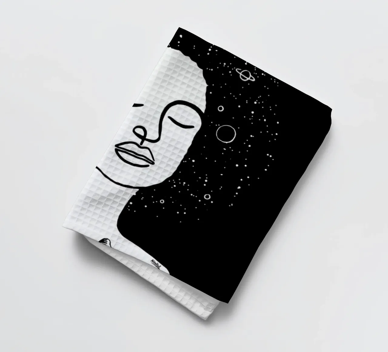 Black Space tea towel by Ninhol