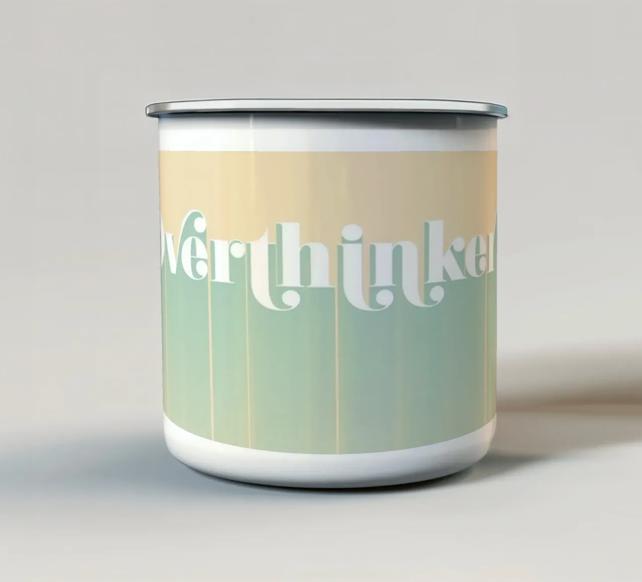 Overthinker enamel mug by designdn