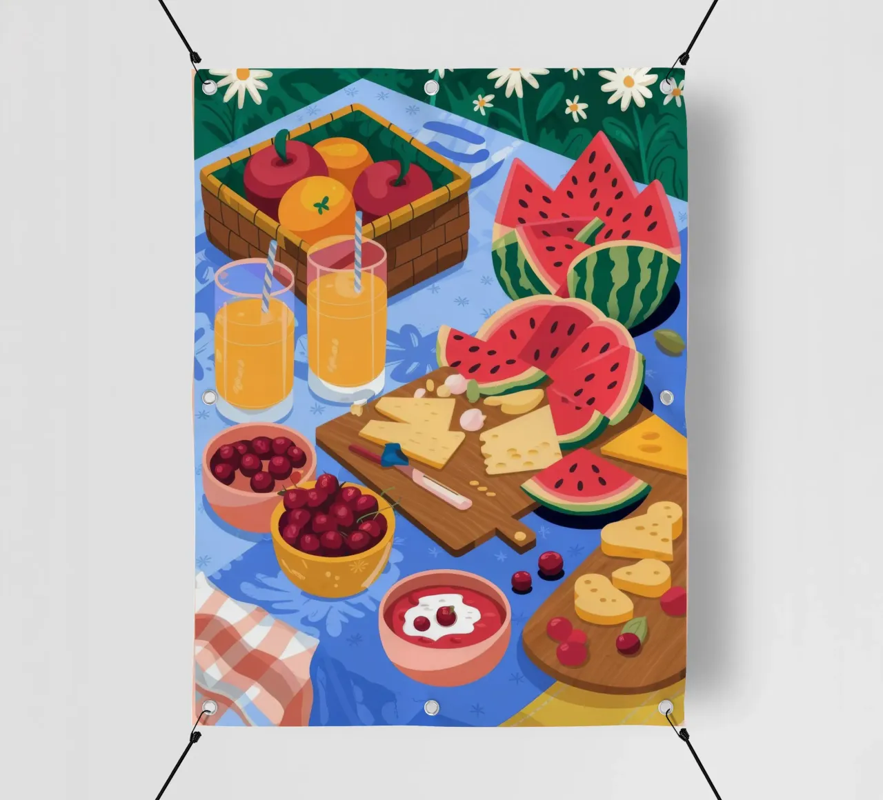 Un vibrante picnic telo in pvc da Lumina Vision