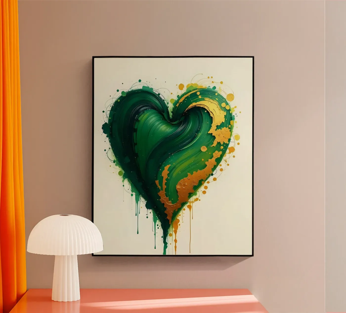cuore_verde_oro_2 plexiglass da Pink- und LoveArt by LK
