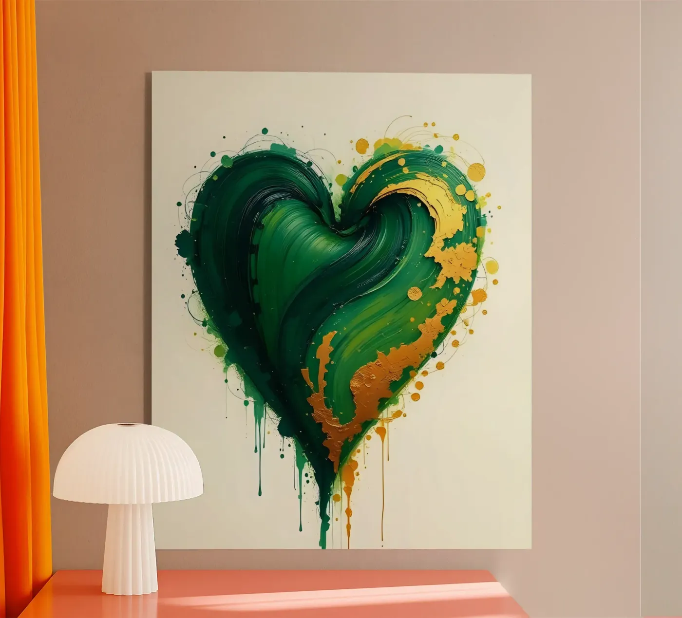 cuore_verde_oro_2 plexiglass da Pink- und LoveArt by LK