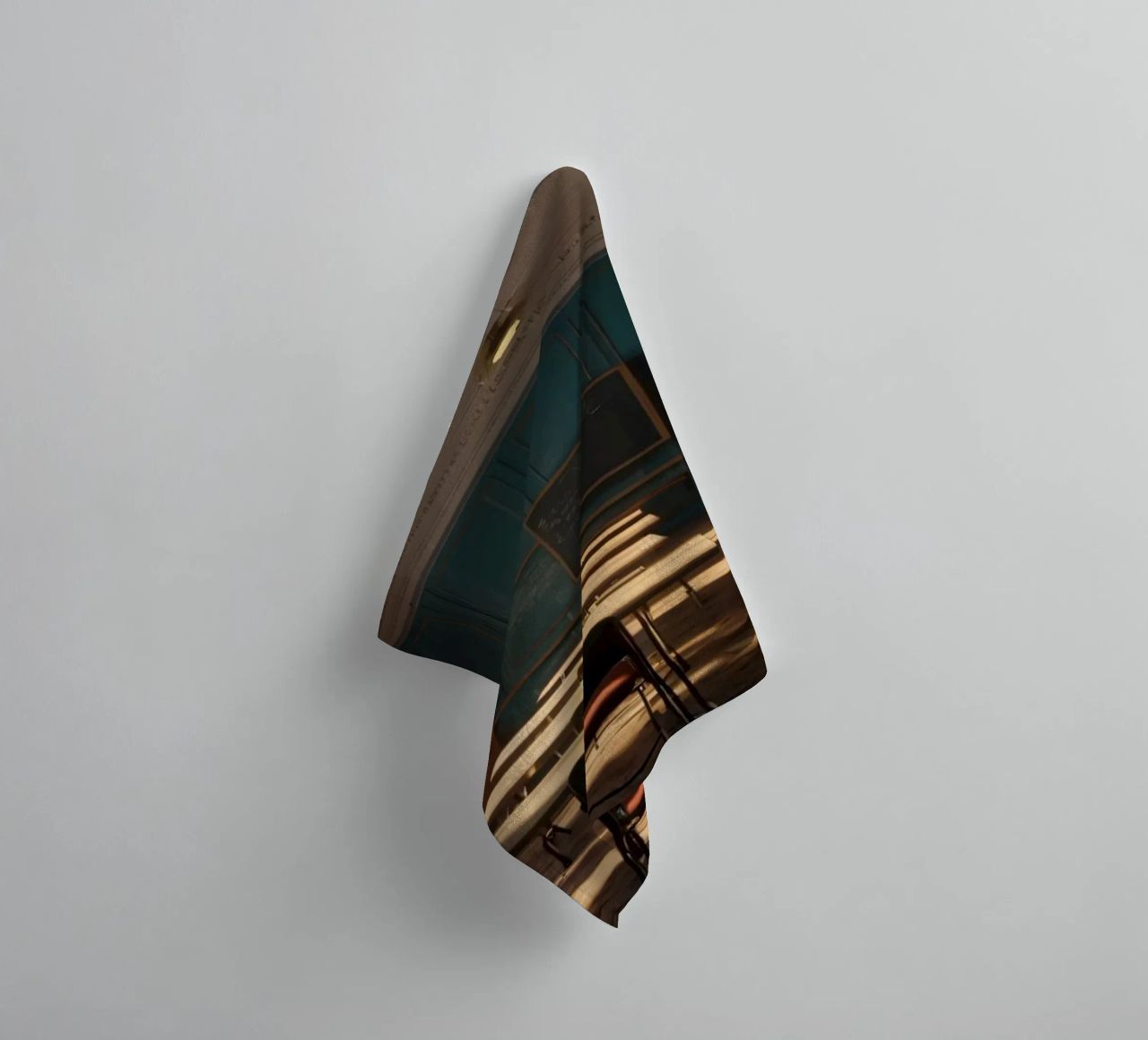 Quiet classroom with empty desks and warm afternoon light towel by DesignDoodle