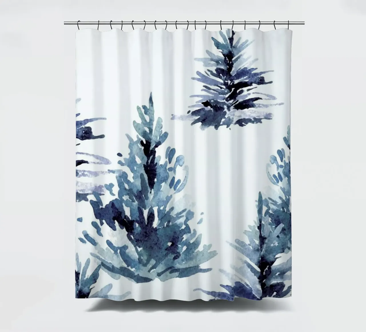 Ink Firs shower curtain by Flora & Fauna