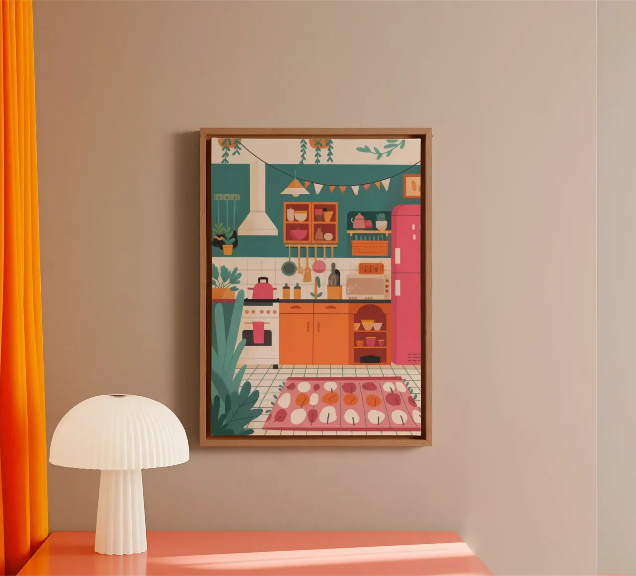 Gezellige keuken charme canvas met Baklijst van Lumina Vision