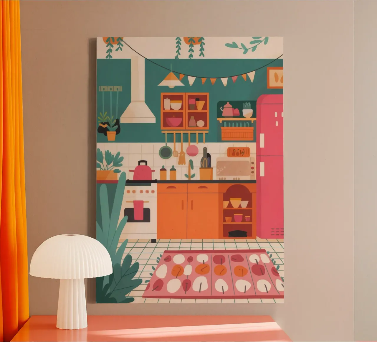 Gezellige keuken charme canvas met Baklijst van Lumina Vision
