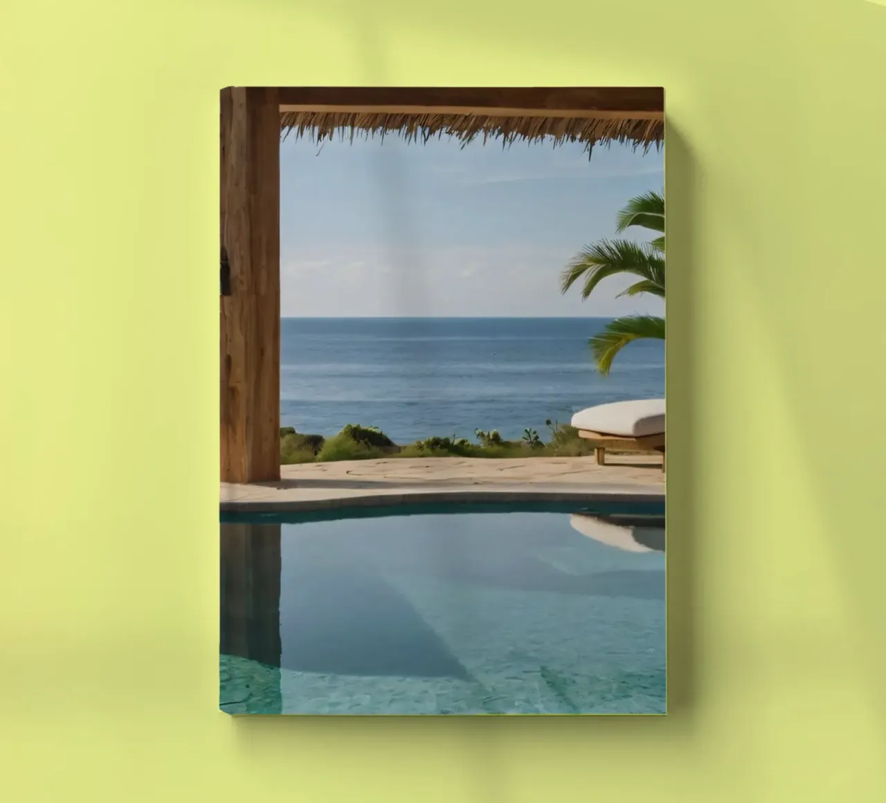 Relaxing by the tranquil poolside with ocean view notebook by DesignDoodle