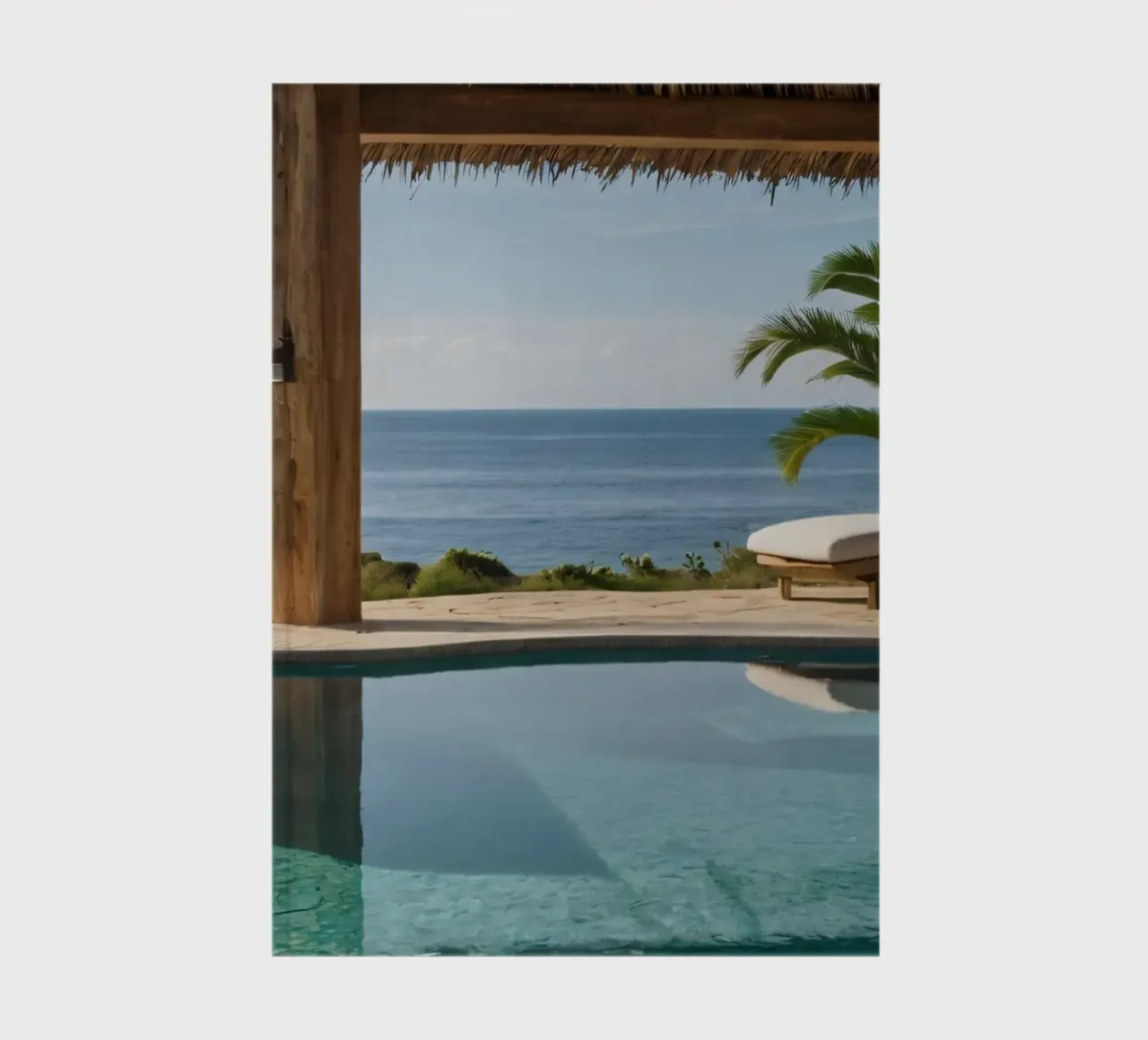 Relaxing by the tranquil poolside with ocean view notebook by DesignDoodle