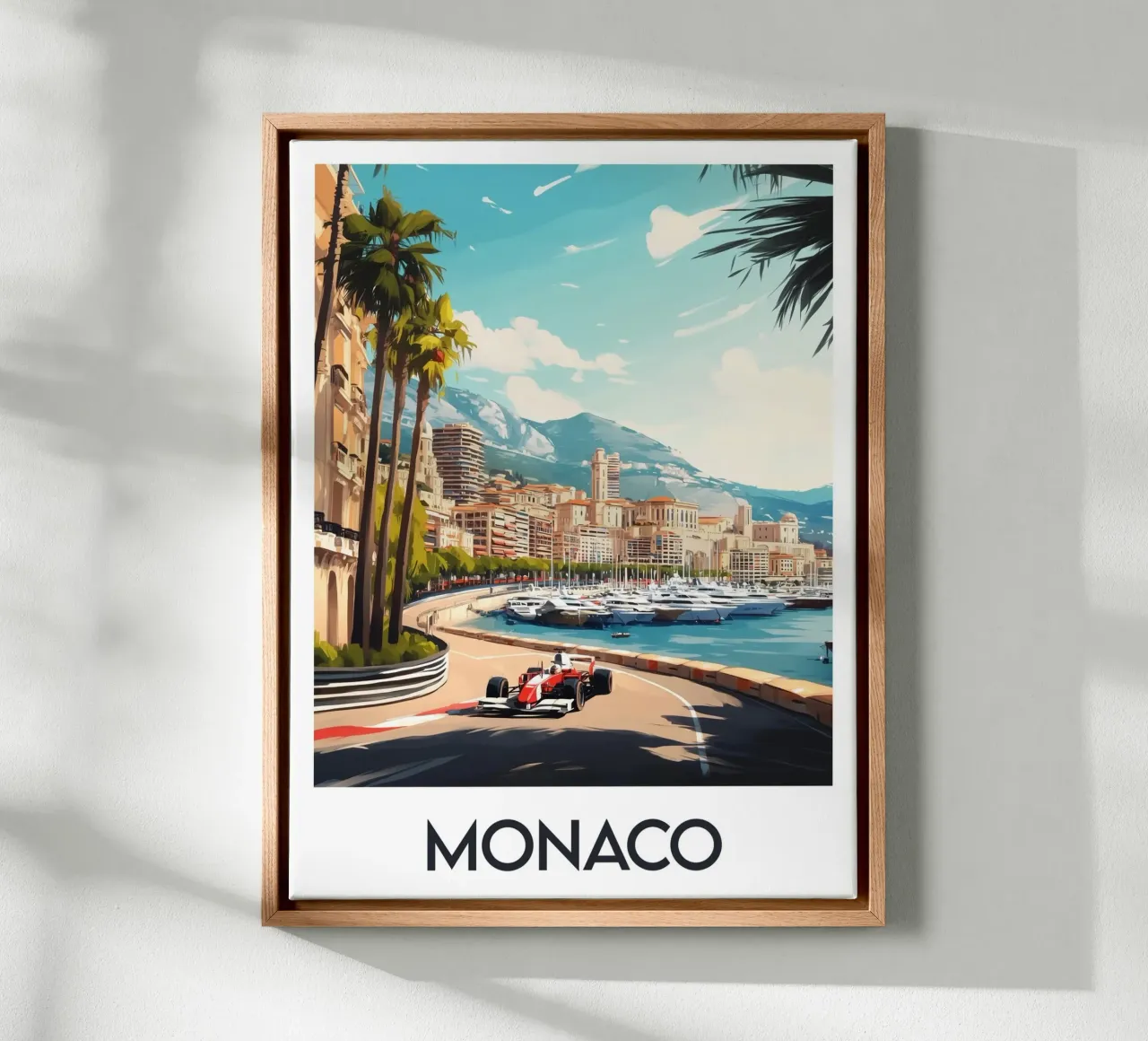 Affiche Monaco tela con Cornice a cassetta da Frame the World