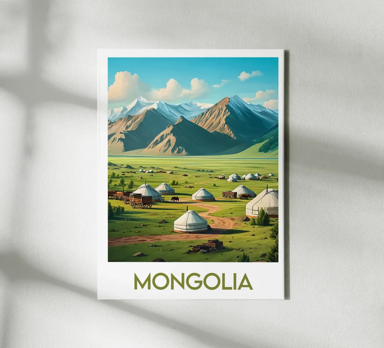 Affiche Mongolie tela con Cornice a cassetta da Frame the World