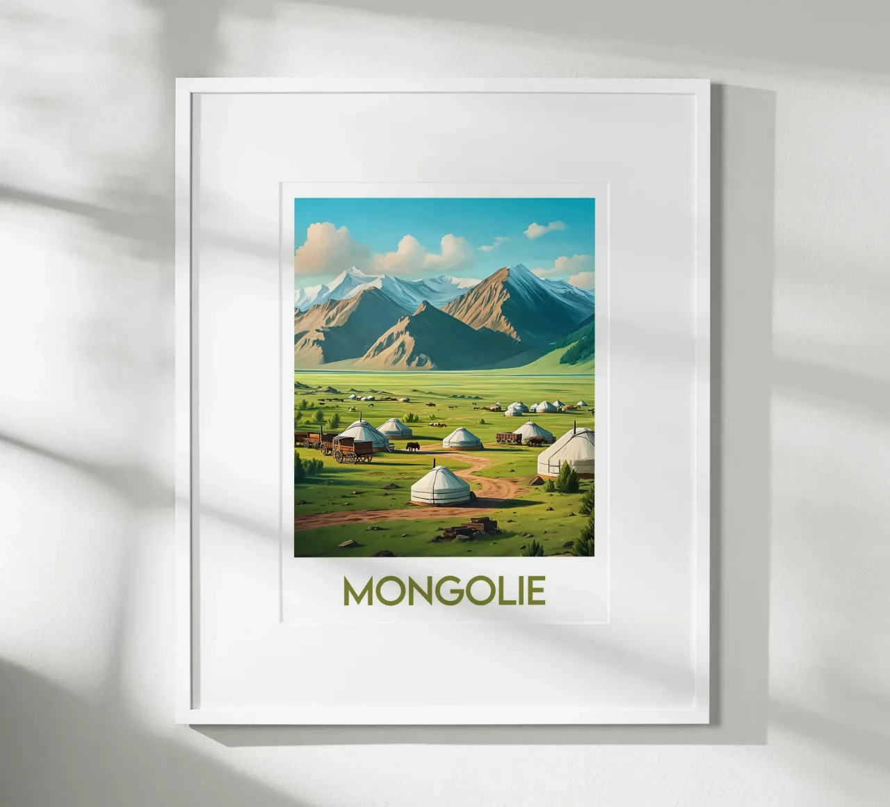 Affiche Mongolie poster con telaio in legno da Frame the World