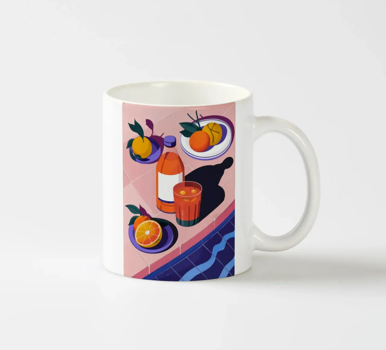 Poolside Citrus Refresh ceramic mug by Lumina Vision