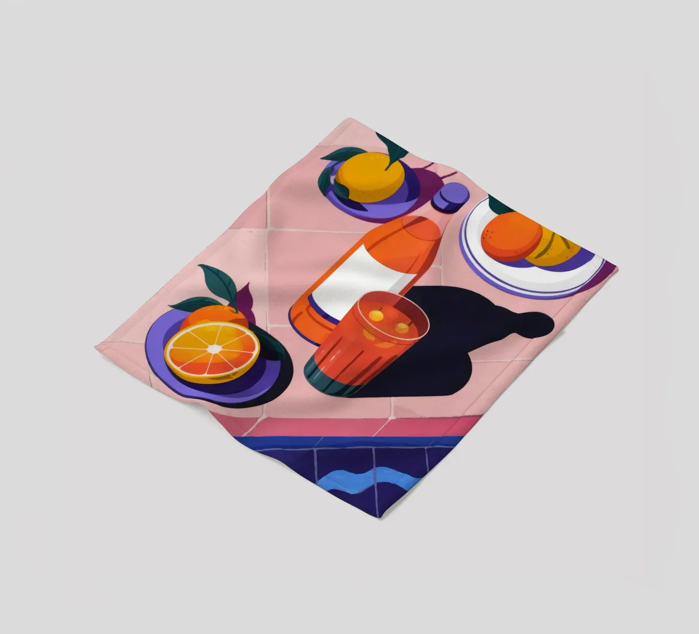 Poolside Citrus Refresh fleece blanket by Lumina Vision