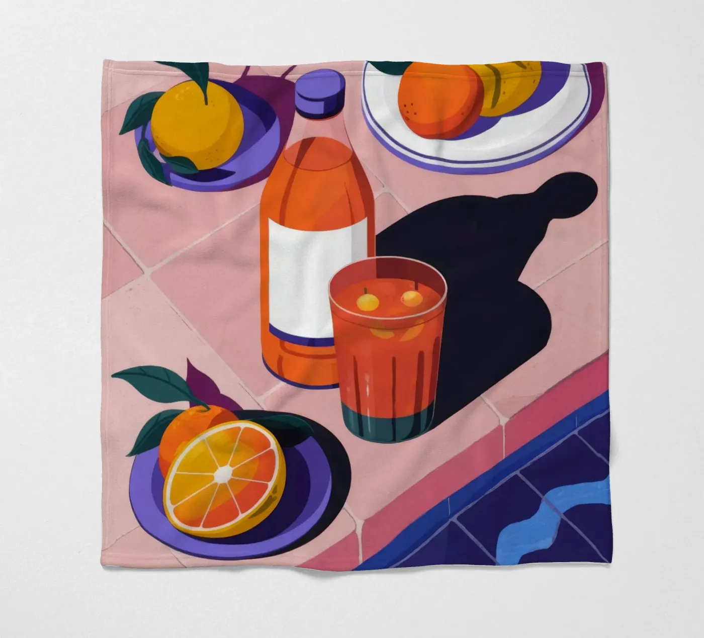 Poolside Citrus Refresh fleece blanket by Lumina Vision