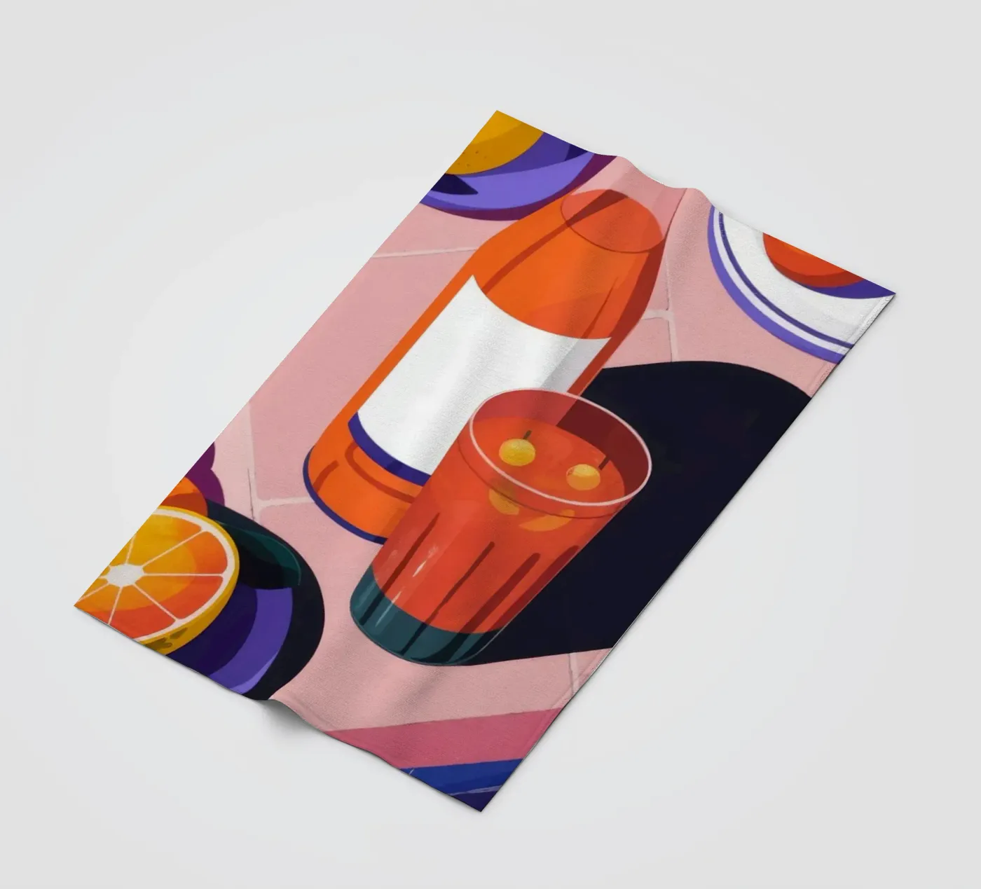 Poolside Citrus Refresh fleece blanket by Lumina Vision