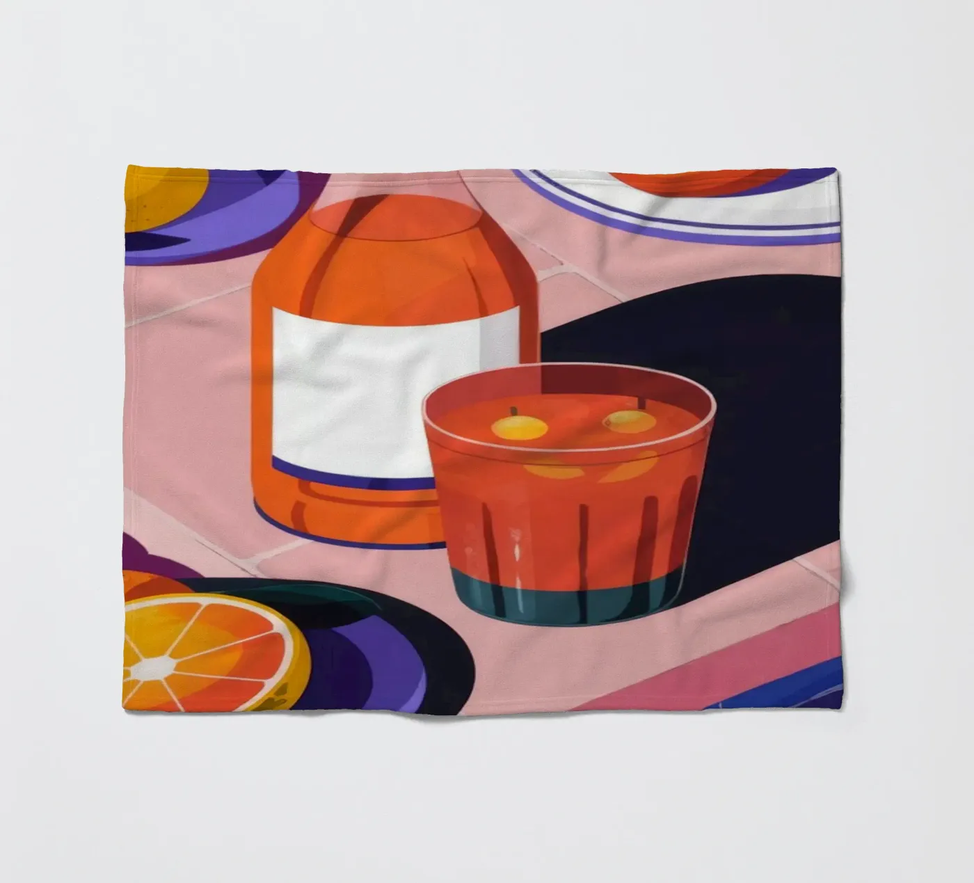 Poolside Citrus Refresh fleece blanket by Lumina Vision