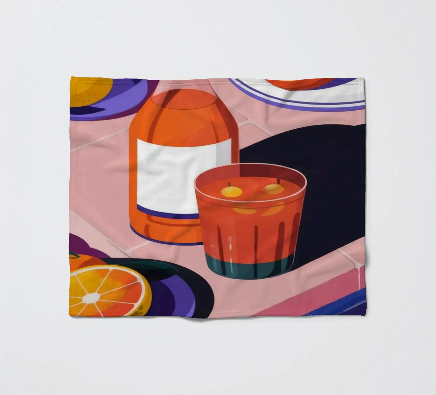 Poolside Citrus Refresh fleece blanket by Lumina Vision