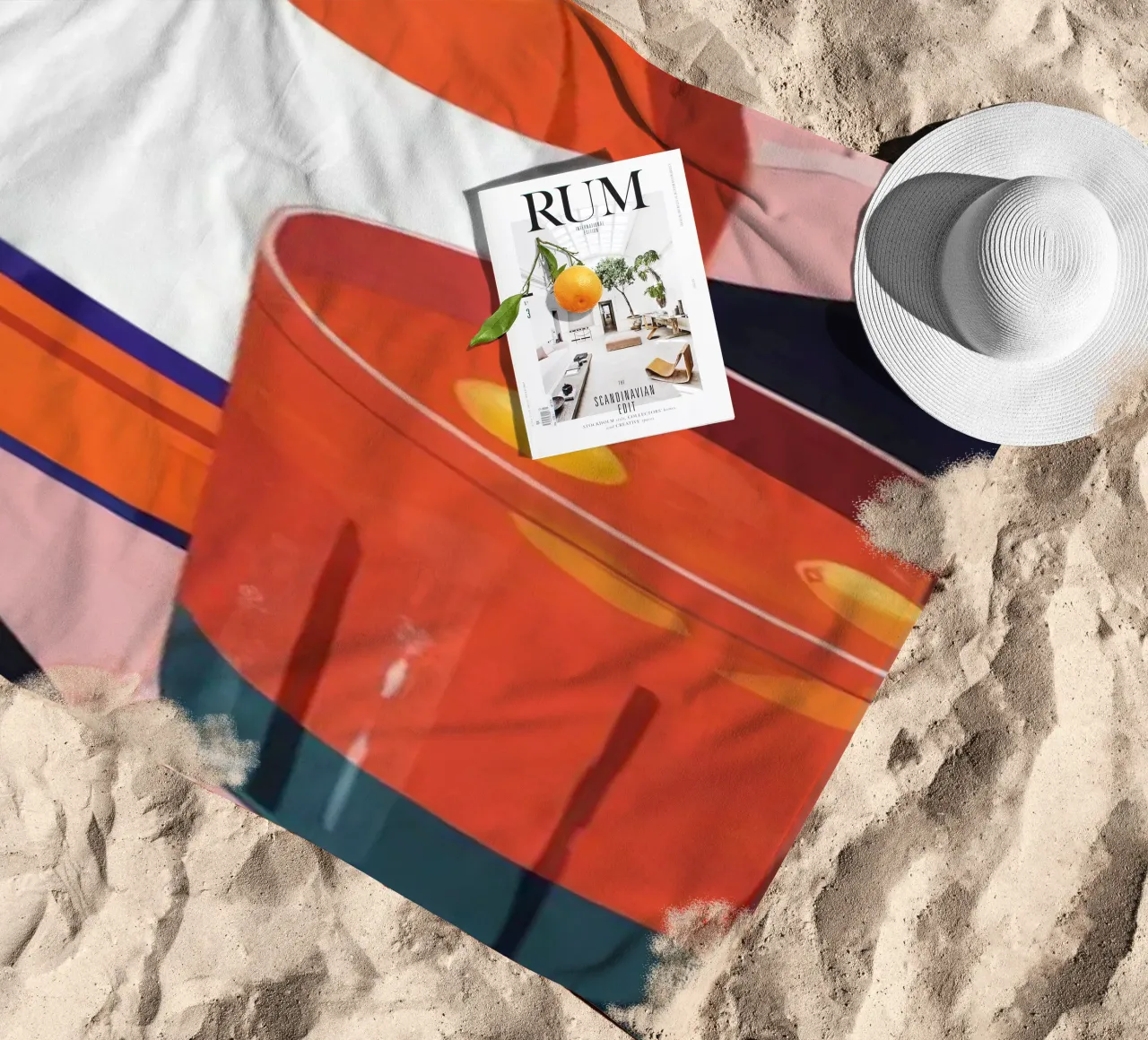 Rinfresco agli agrumi a bordo piscina telo mare da Lumina Vision