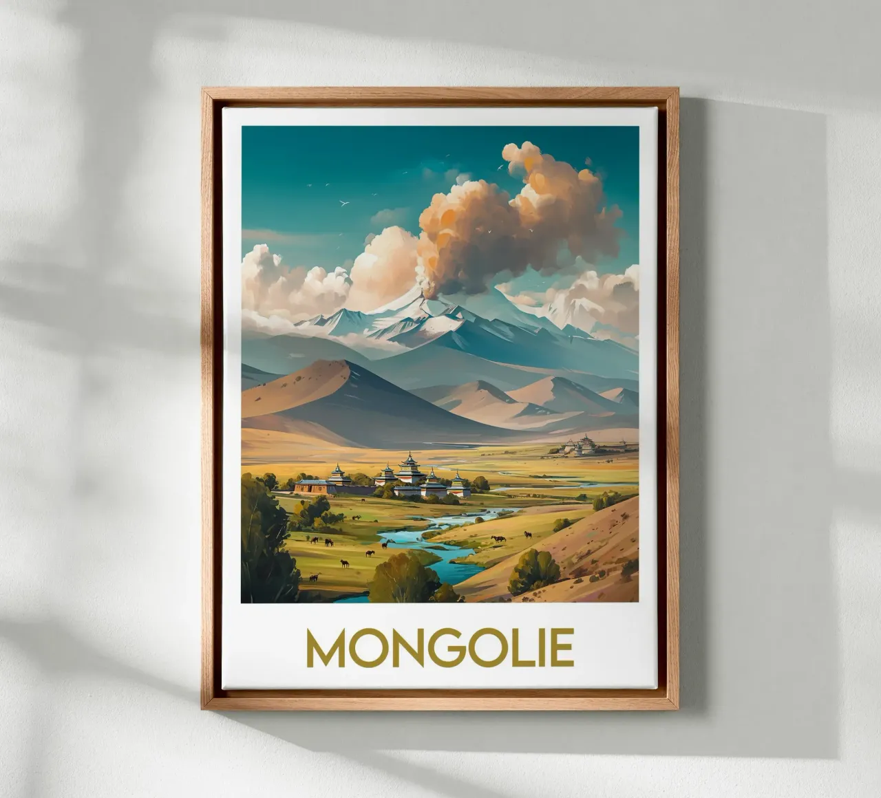 Affiche Mongolie tela con Cornice a cassetta da Frame the World