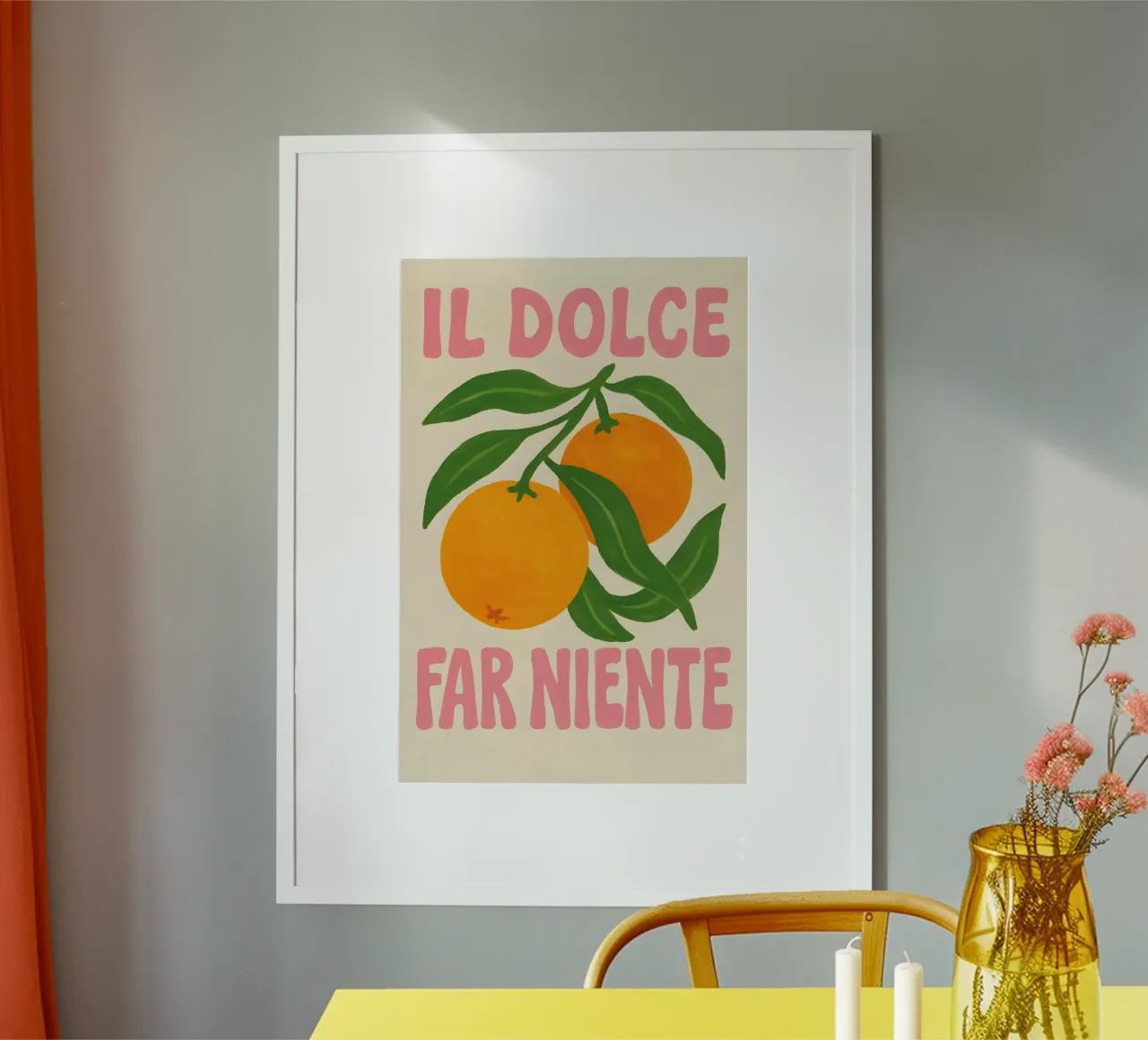 Il Dolce Far Niente - La magie des agrumes poster avec cadre en bois de Grande Bellezza