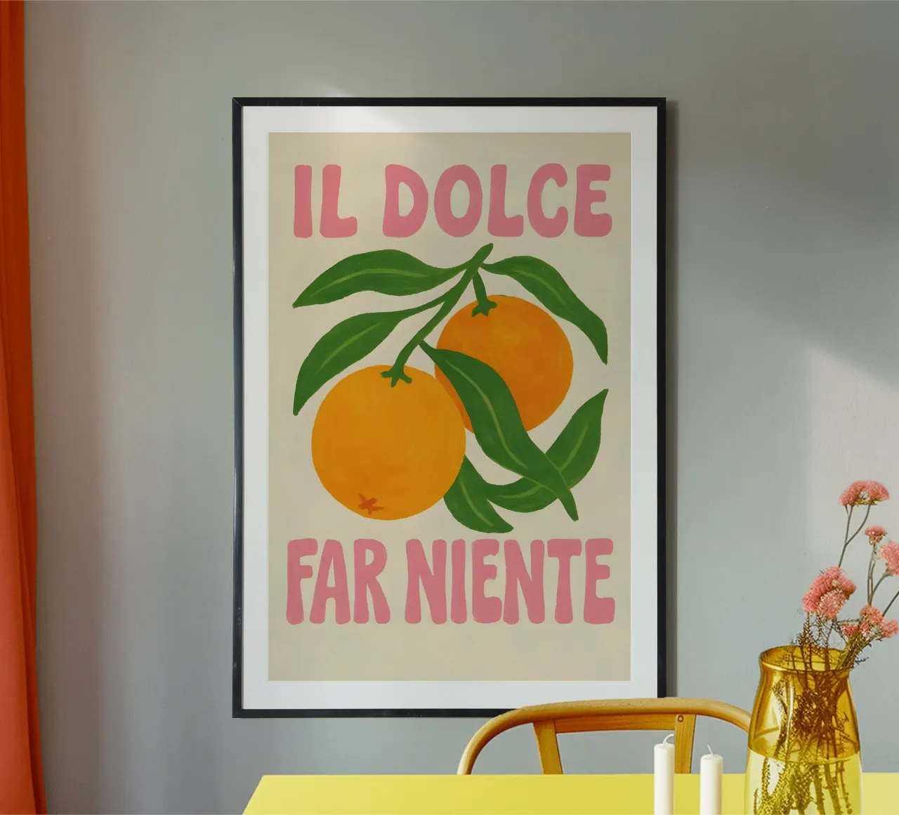 Il Dolce Far Niente - La magie des agrumes poster avec cadre en bois de Grande Bellezza